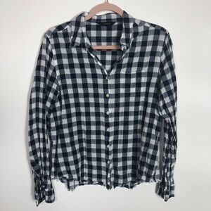 Stitch fix‎ Paradigma checkered button up top Womens size medium